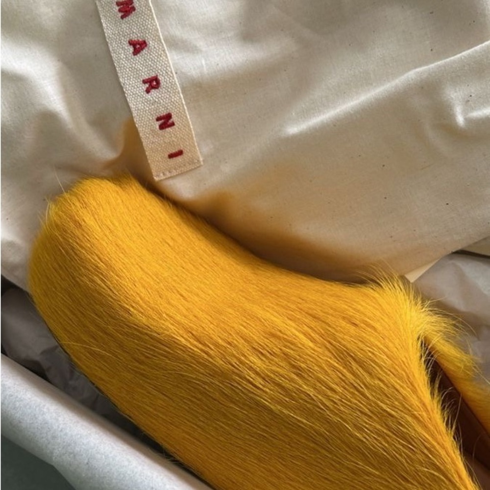 Marni Black and Yellow Fur Accent